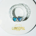 Blue Heart Opal Earrings, Mined from Coober Pedy, Australia