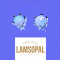 Two handmade Lamsopal natural opal jewelry pieces displayed on a purple background with a white label below that reads 'HAND MADE LAMSOPAL NATURAL OPAL'.