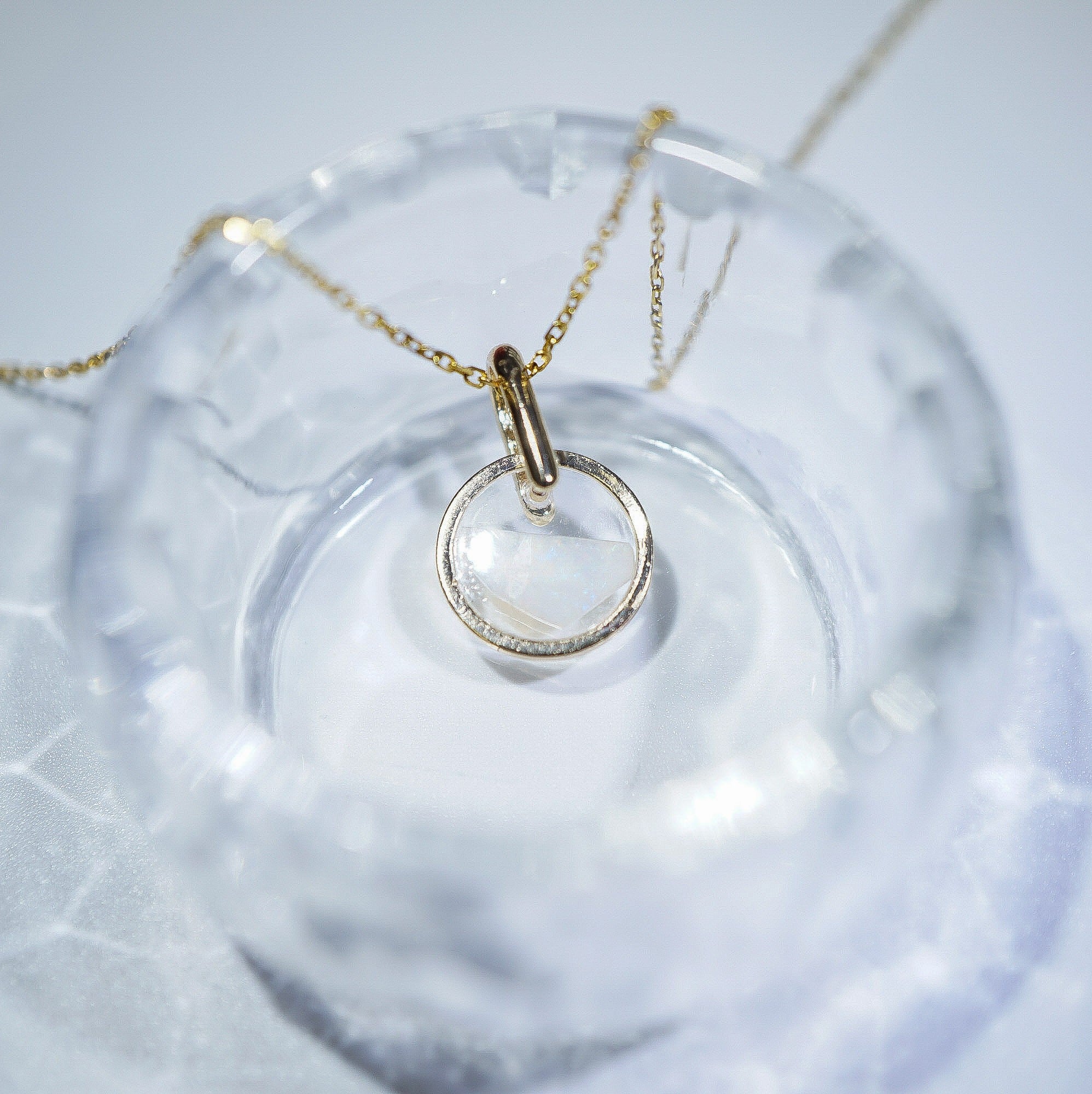 Gold Plated Mosaic White Opal Necklace, Mined from Coober Pedy, Australia