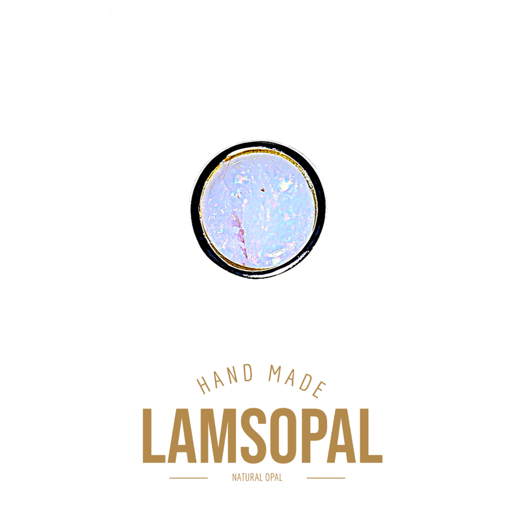 Gold White Opal Necklace, Mined from Coober Pedy, Australia