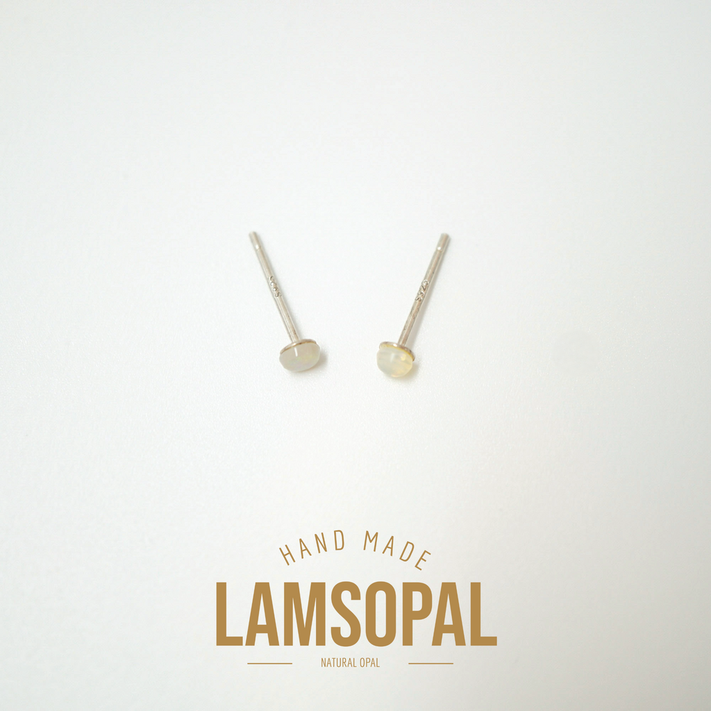Green Light Opal Sterling Silver Earrings