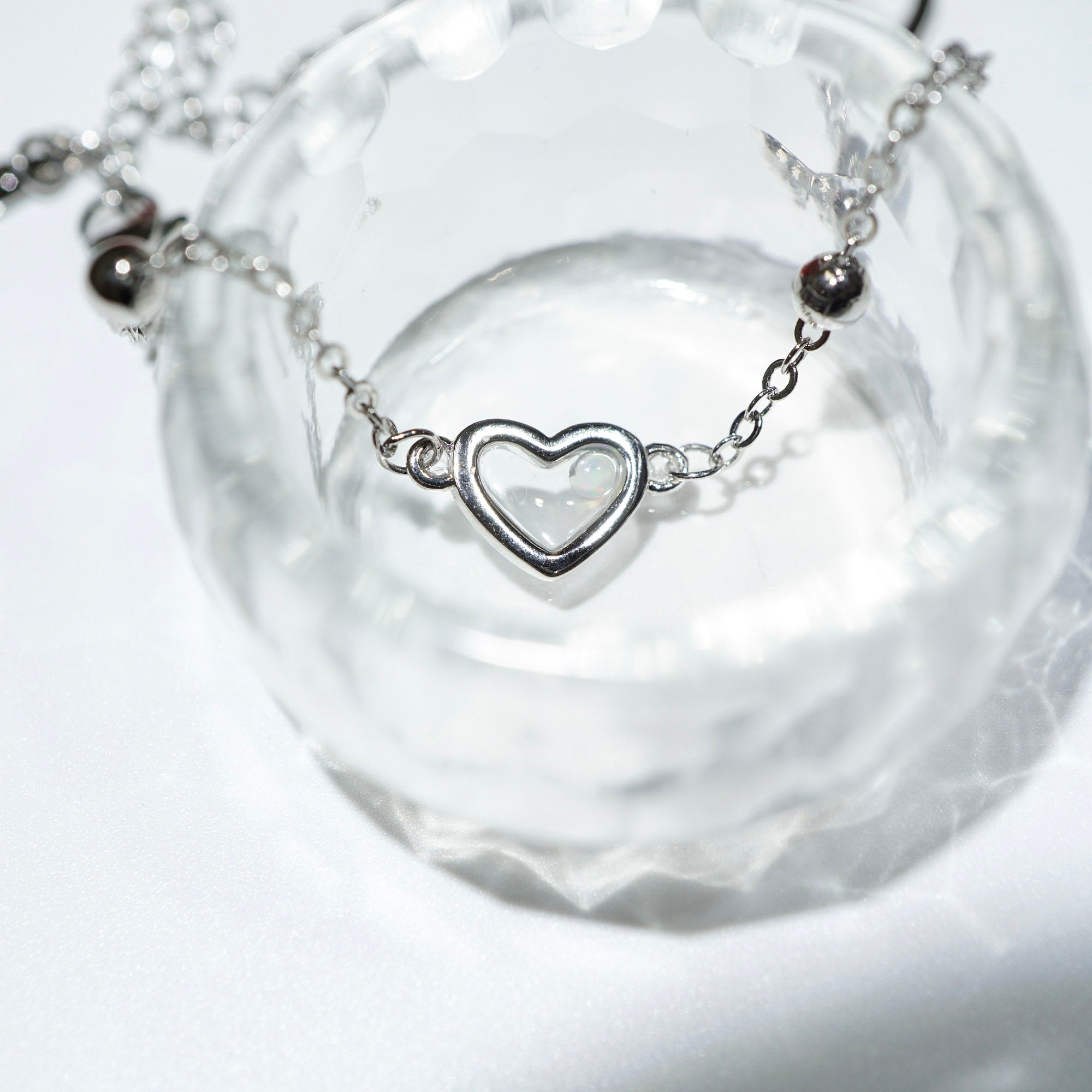 Heart Shaped Opal Silver Bracelet, Mined from Coober Pedy, Australia