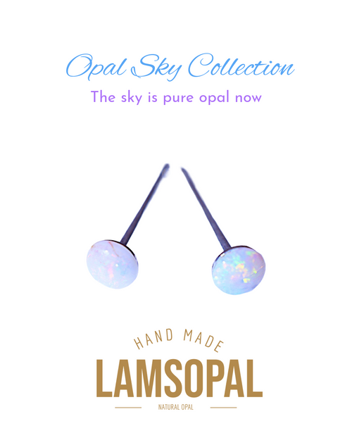 LAMSOPAL opal hair sticks with brand name and 'Opal Sky Collection' text on a white background
