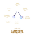 LAMSOPAL opal earrings with product details on a white background