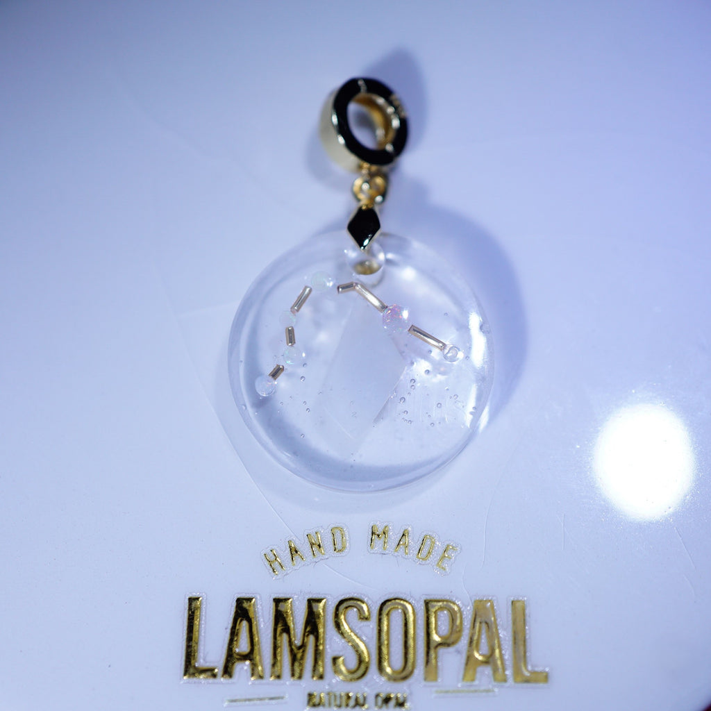 Handmade Astronomy Aquarius Opal Pendant Necklace, Mined from Coober Pedy, Australia