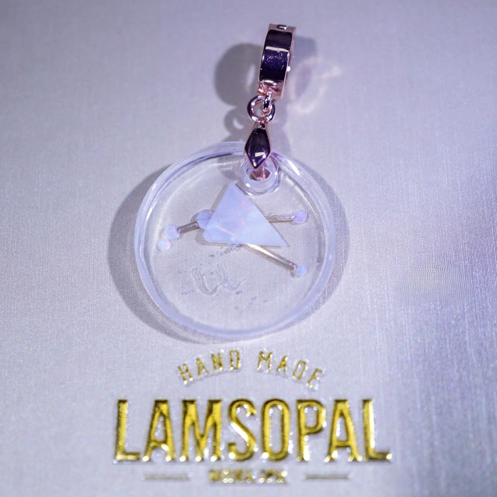 Handmade Astronomy Aries Opal Pendant Necklace, Mined from Coober Pedy, Australia