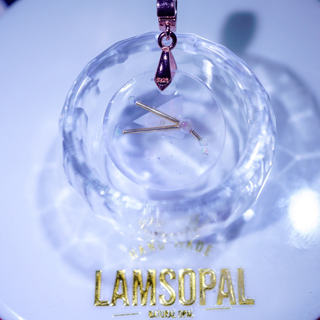 Handmade Astronomy Aries Opal Pendant Necklace, Mined from Coober Pedy, Australia