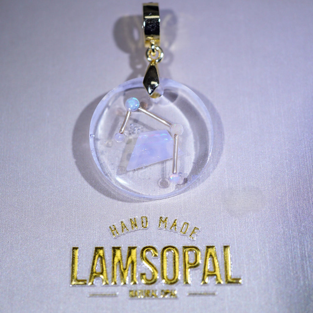 LamsOpal Jewellery-Astronomy Collection-Libra on gold background