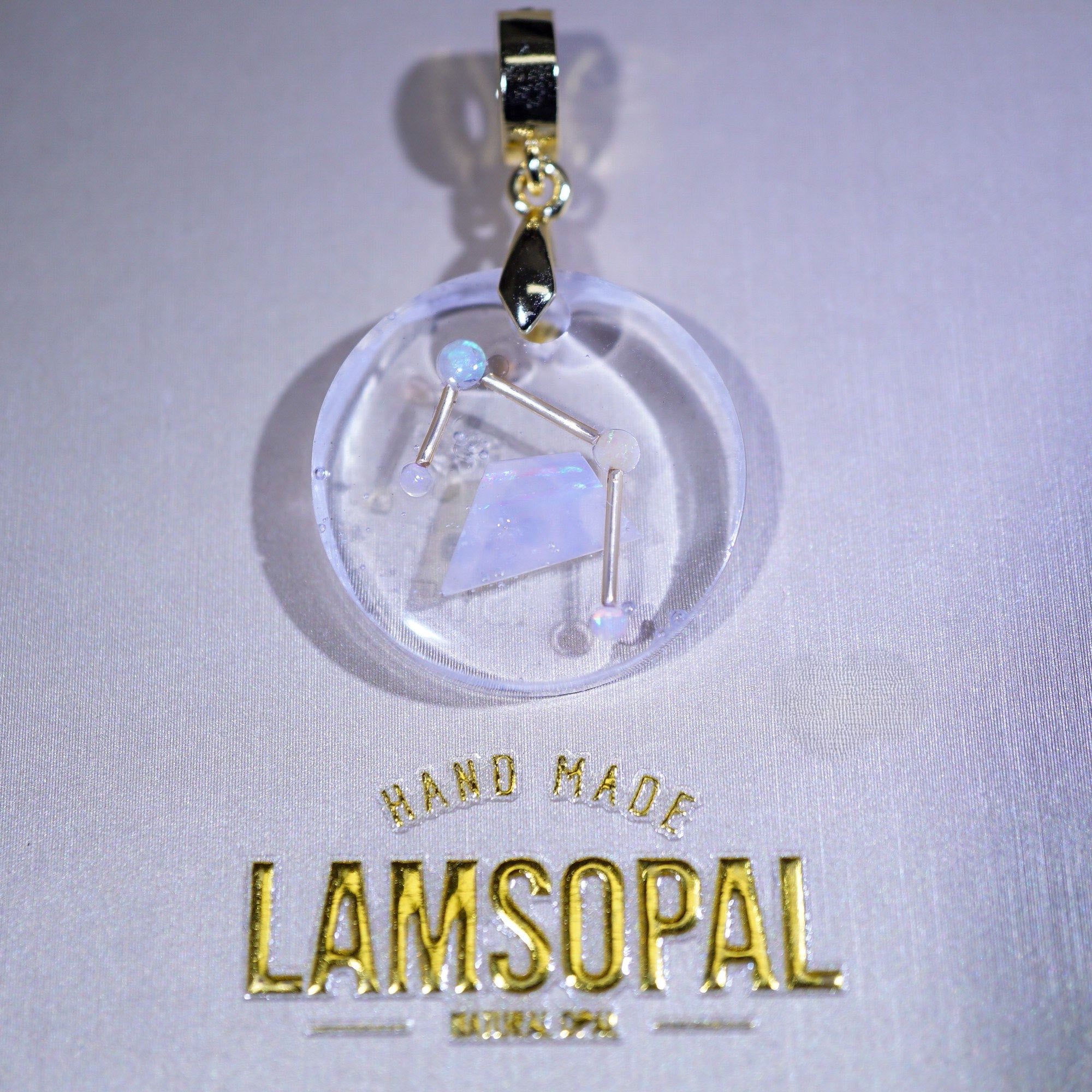 LamsOpal Jewellery-Astronomy Collection-Libra on gold background