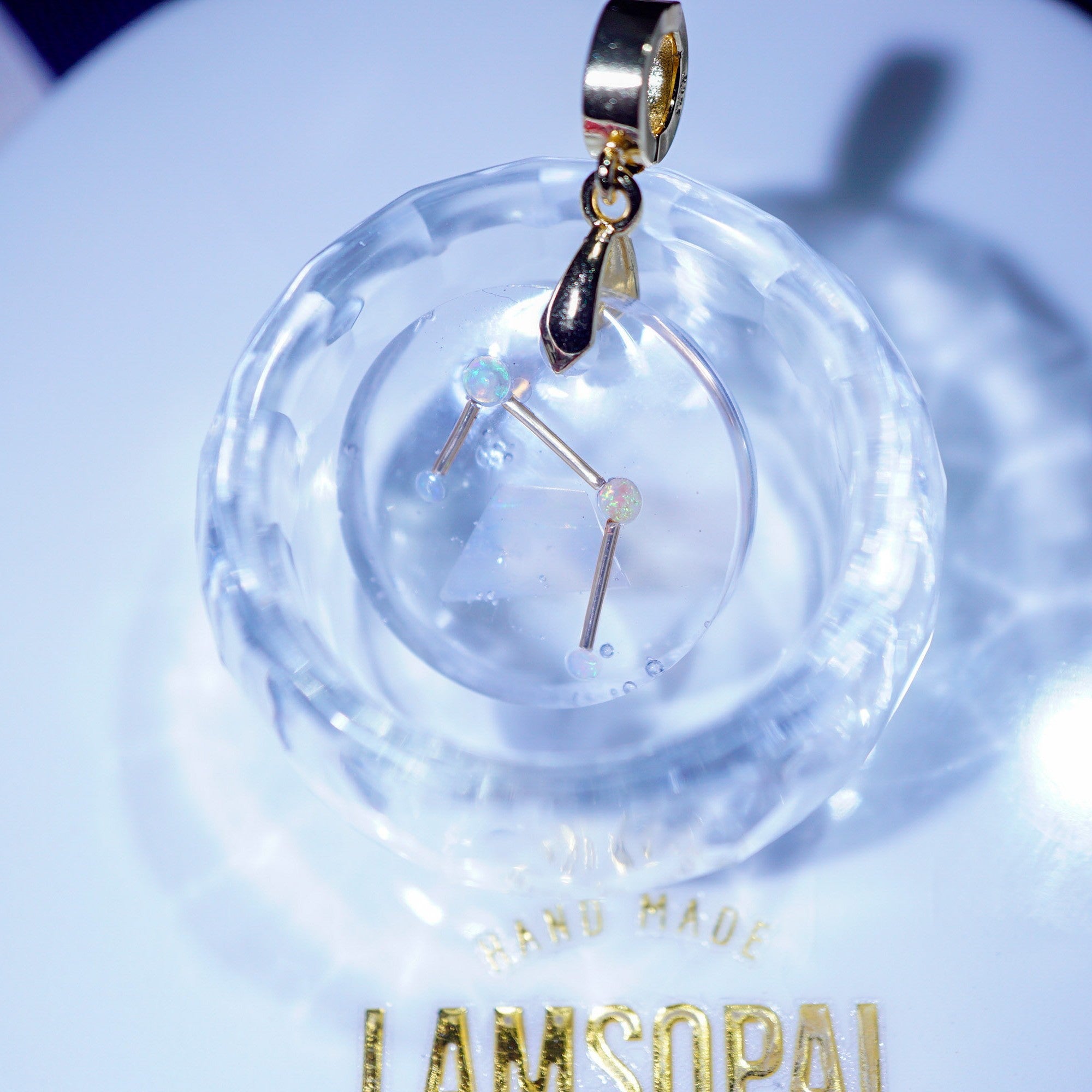 LamsOpal Jewellery- Astronomy Collection-Libra on white plate back