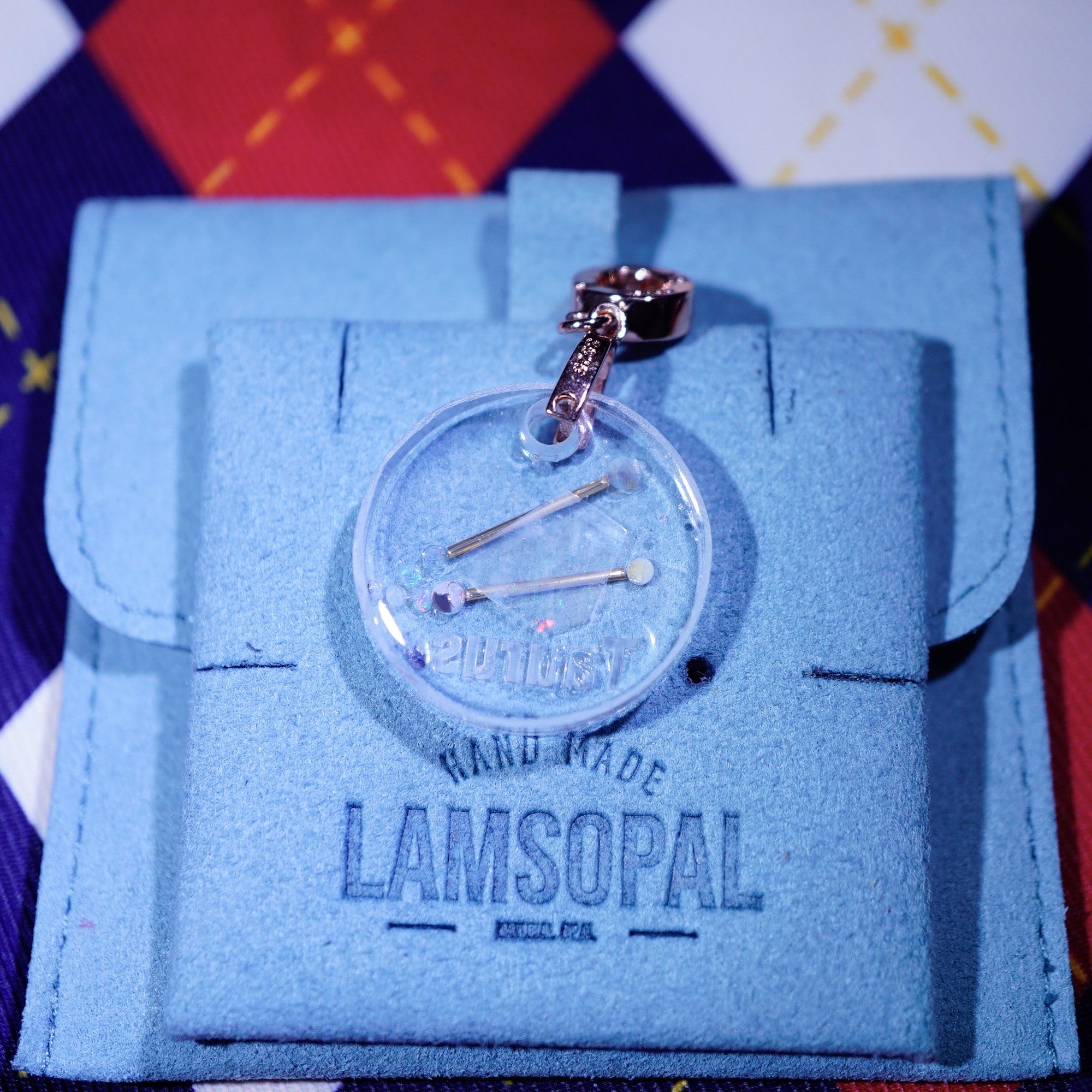 Rose Plated Sterling Silver Taurus Sign Opal Pendant with LamsOpal Jewellery Packaging