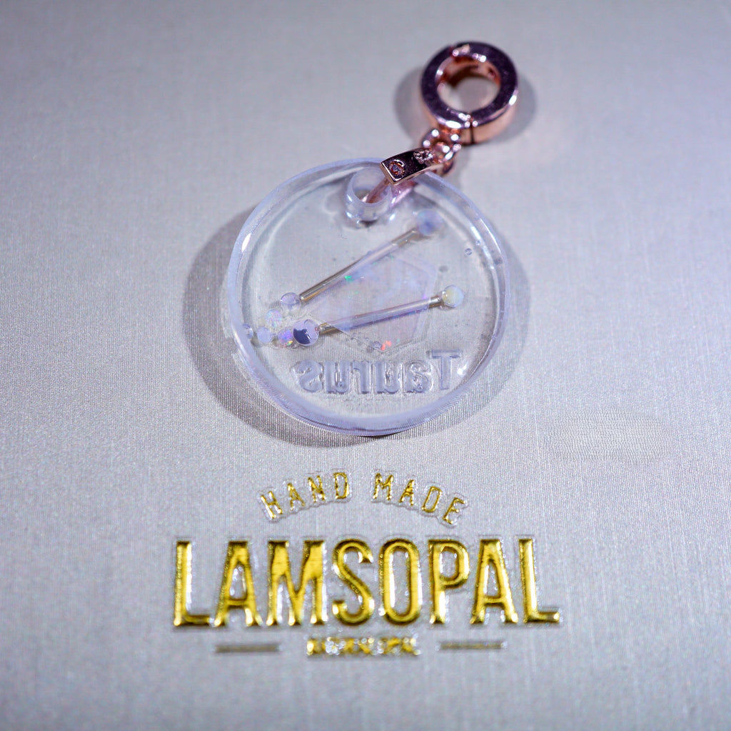 Rose Plated Sterling Silver Taurus Sign Opal Pendant 