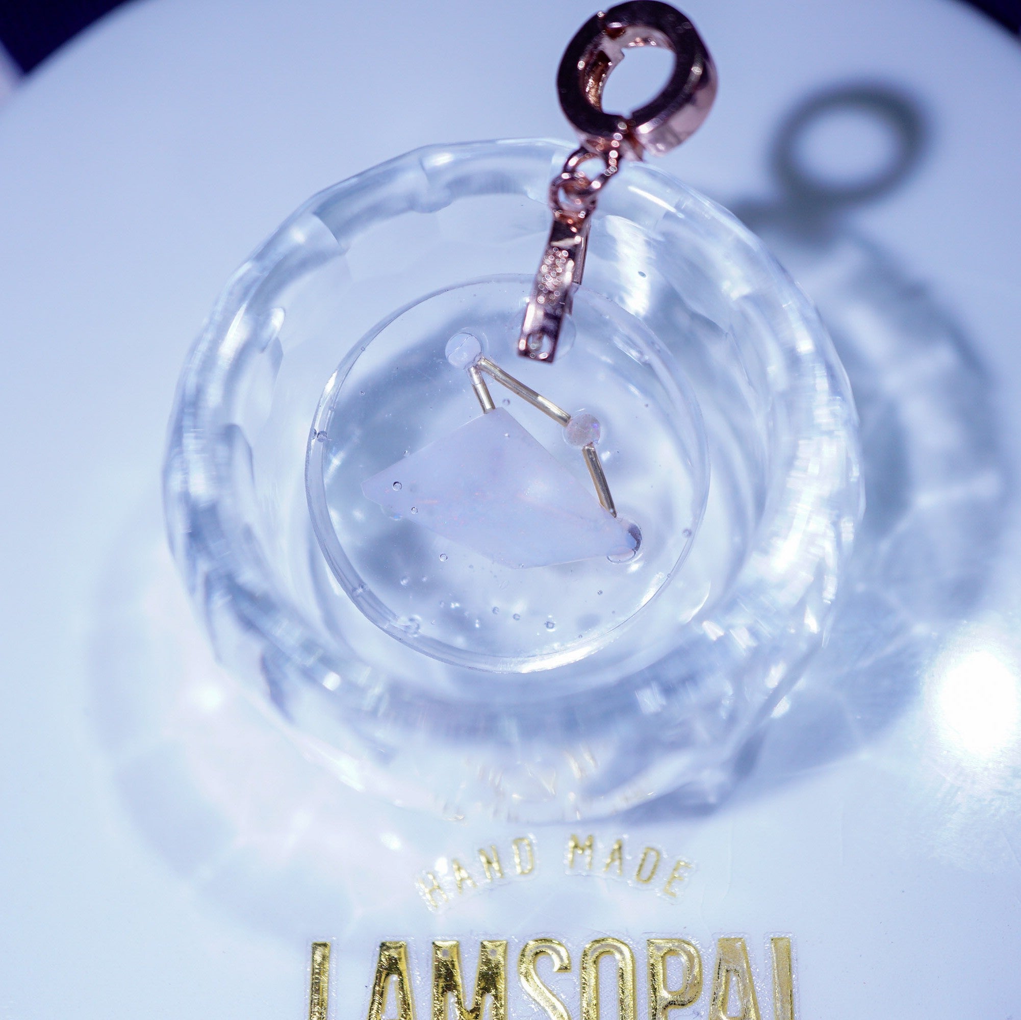 LamsOpal Jewellery Astronomy Collection Opal Virgo Pendant on White Plate