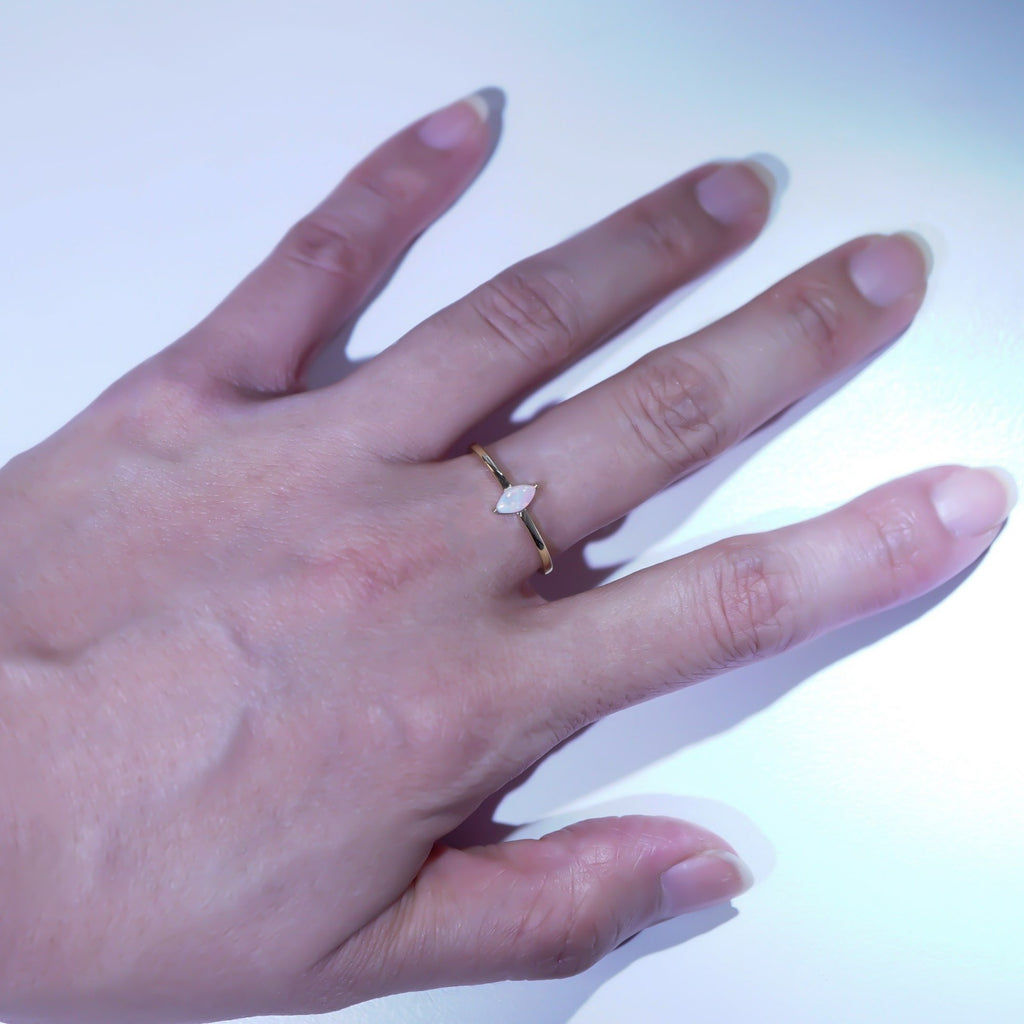 Marquise Opal Ring, Mined from Coober Pedy, Australia