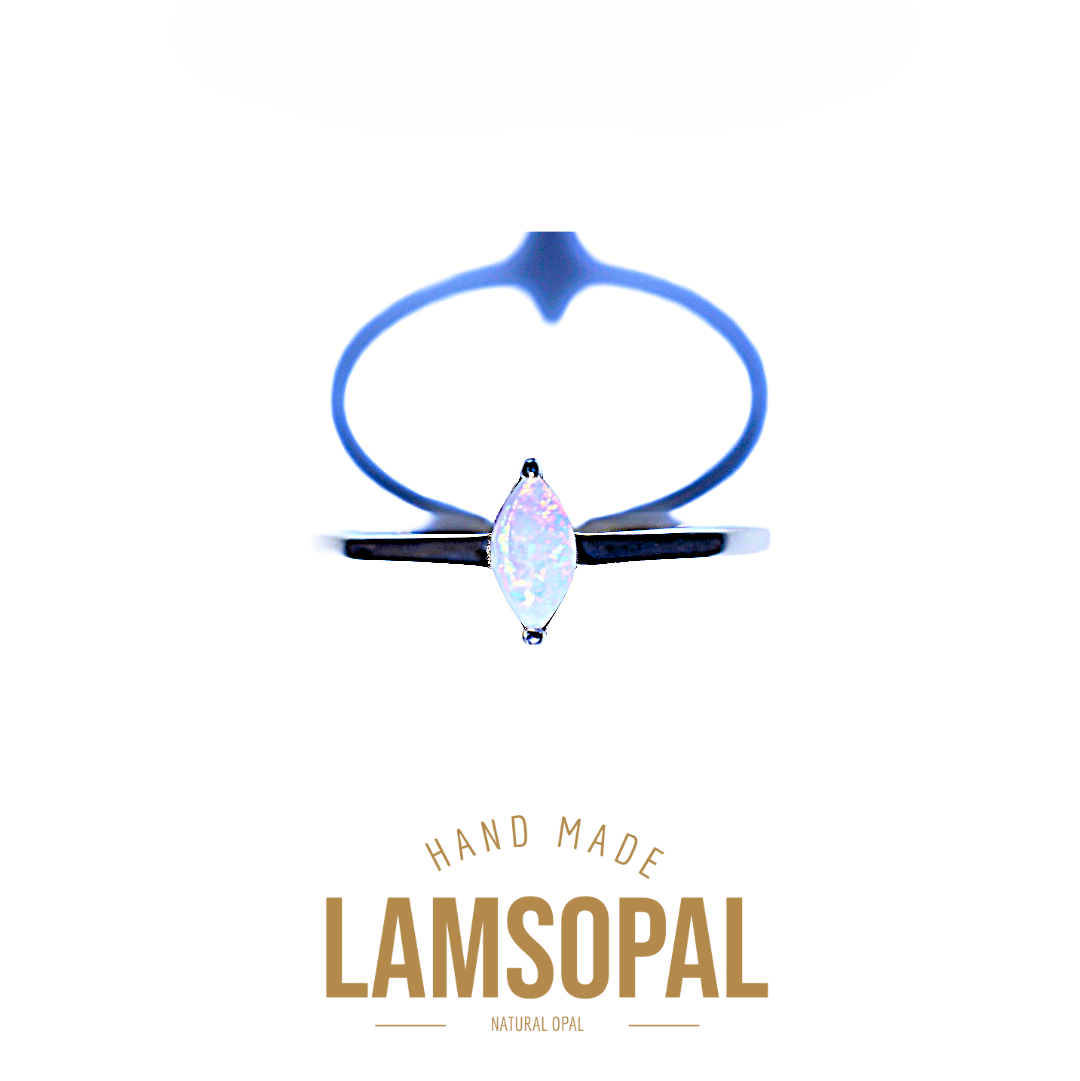 Marquise Opal Ring, Mined from Coober Pedy, Australia
