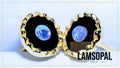 MultiColorsRoundGalaxyOpalGoldEarringsLamsOpalJewellery