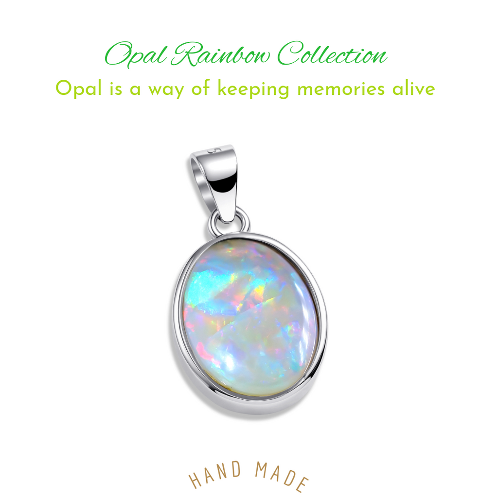 Opal pendant with 'LAMSOPAL' branding on a white background