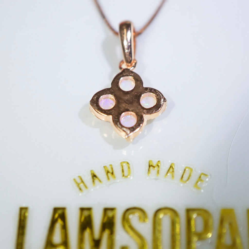 Rose Gold Crystal Four Opals Bracelet, Mined from Coober Pedy, Australia