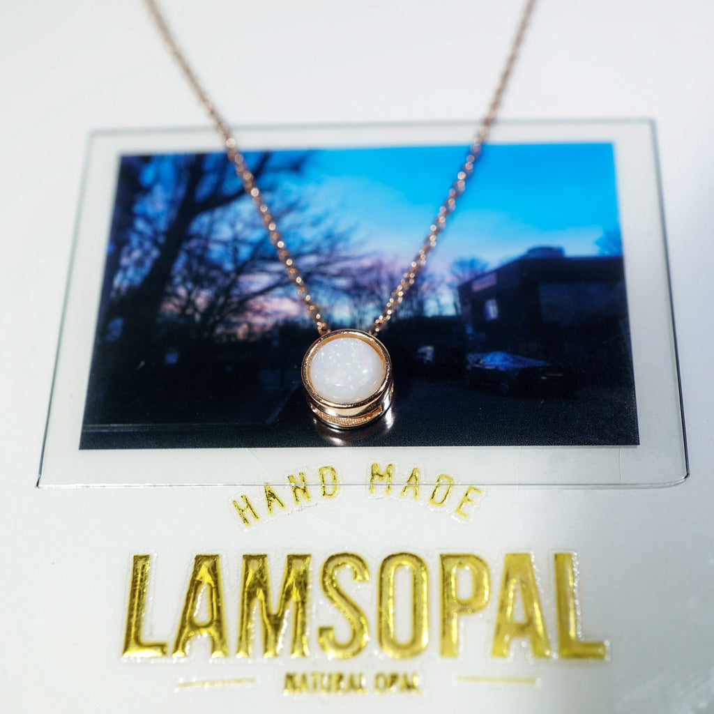 Rose Gold White Opal Bracelet, Mined from Coober Pedy, Australia