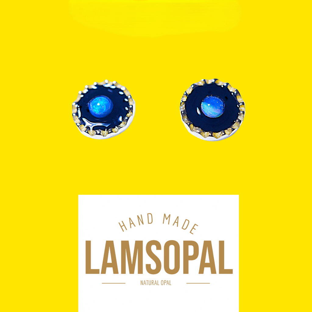 RoundCrystalOpalGoldEarringsLamsOpal