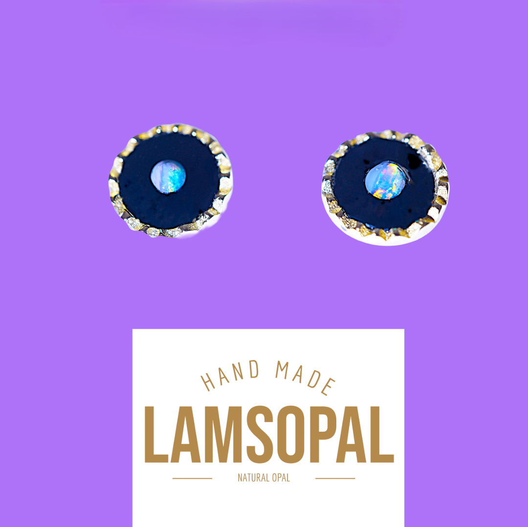 RoundGalaxyOpalGoldEarringswithLamsOpalLogo