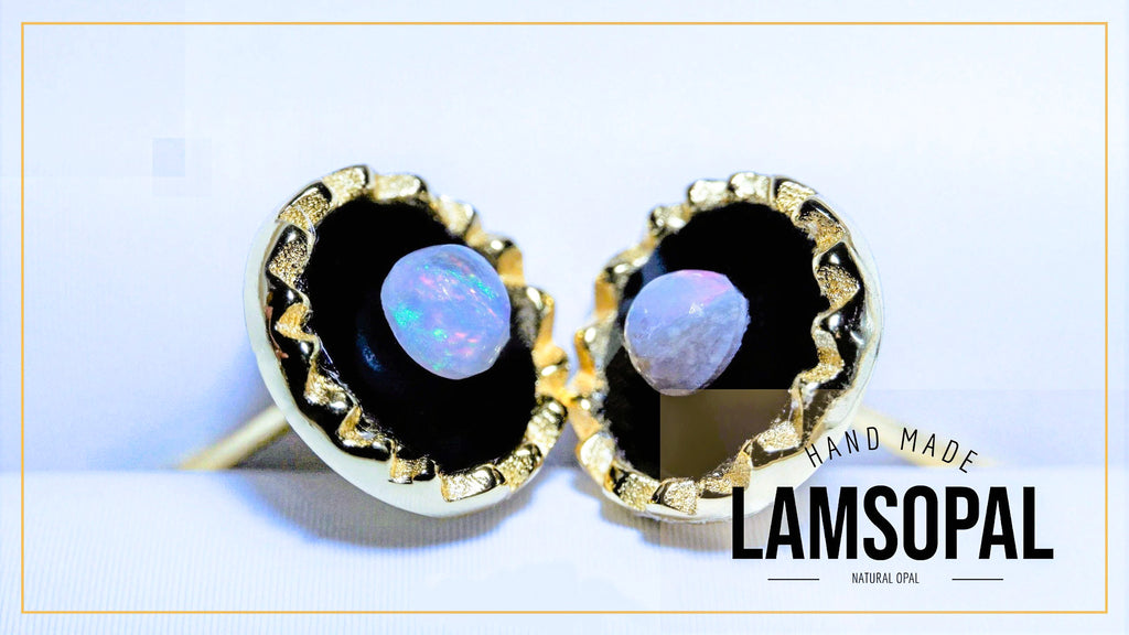 RoundRainbowOpalGoldEarringsLamsOpalJewellery